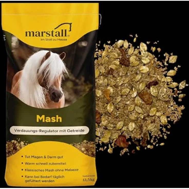 Marstall Mash, Verdauungs-Regulator Pferdefutter, 12,5 kg, klassisches Mash ohne Melasse