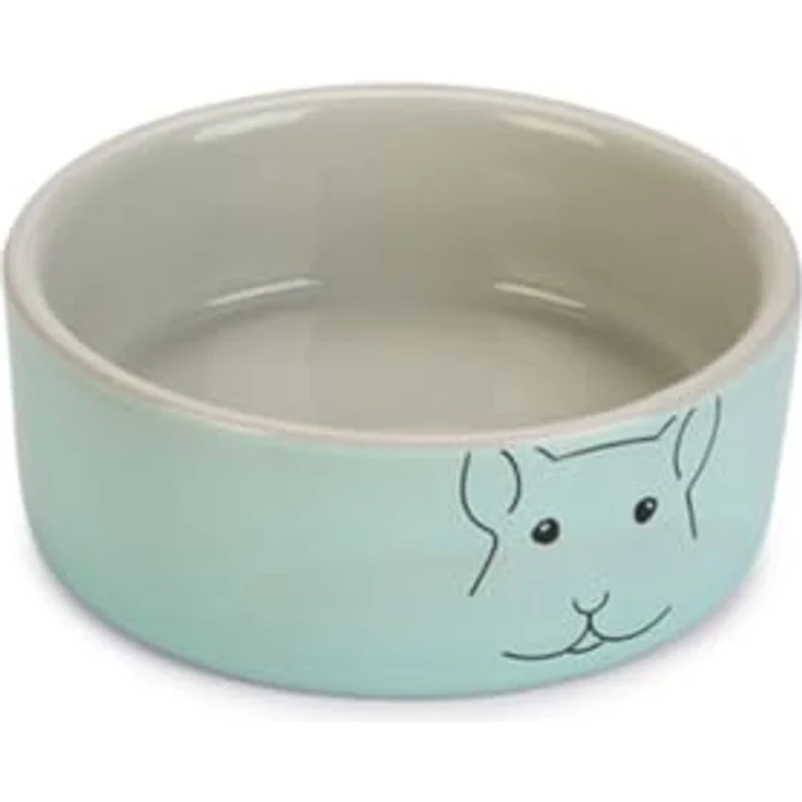Beeztees Futternapf Meerschweinchen-Napf Frinca Keramik grau/mint, trendiger Napf aus leicht zu reinigender Keramik – Bild 2