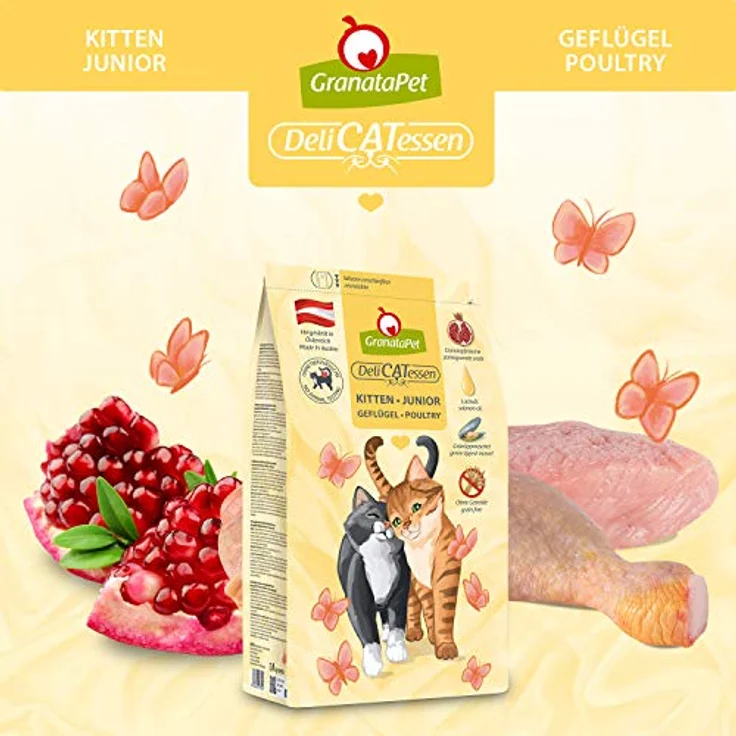 GranataPet DeliCatessen Kitten / Junior Geflügel, Trockenfutter ohne Getreide und Zuckerzusätze, 1,8 kg - Alleinfuttermittel mit Antioxidantien und wertvollem Lachsöl – Bild 2