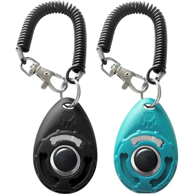 HoAoOo Pet Training Clicker mit Handschlaufe, Hundeklicker in Schwarz und Blau