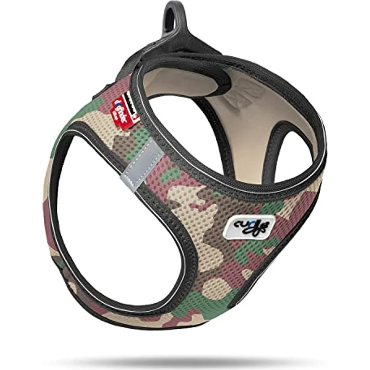Curli Vest Harness Air-Mesh Camo L, Hundegeschirr für kleine und mittelgroße Hunde, atmungsaktiv, mit DogFinder ID und reflektierenden Streifen – Bild 1