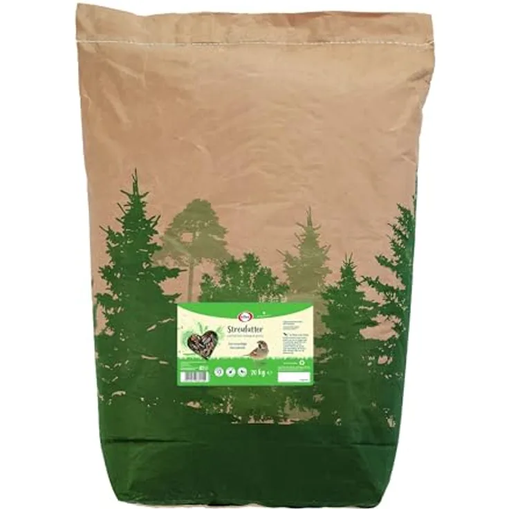Elles Streufutter 20kg, Klassisches Wildvogelfutter für Ganzjahresfütterung, 100% natürlich, Ideal für Gemischtfresser, Ambrosia kontrolliert