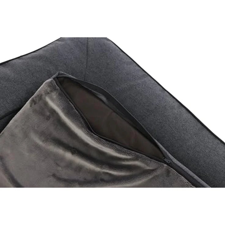 Kerbl Pet Kuschelbett Platin Ortho, orthopädisches Hundebett mit herausnehmbarer Matratze, grau, 117x80x18cm, Polyester, für entspannenden Schlaf – Bild 4