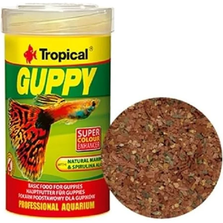 Tropical Guppy Flockenfutter für Guppies und Lebendgebärer, 100ml, mit farbverstärkenden Inhaltsstoffen und verbessertem Immunsystem – Bild 4