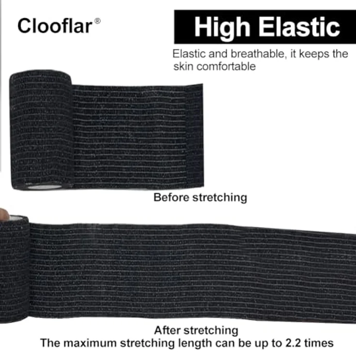 Clooflar Selbstklebender Verband, 16 Rollen elastische Haftbandage 5 cm, ideal für erste Hilfe und stabile Unterstützung – Bild 5