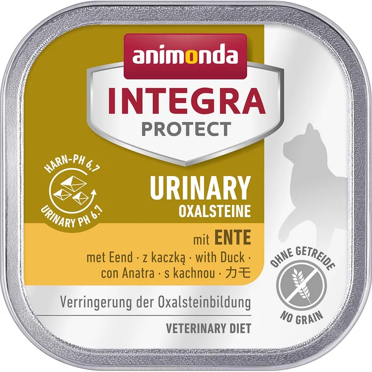 animonda INTEGRA PROTECT Adult Urinary Oxalstein, Katzen-Nassfutter mit Ente zur Verringerung der Oxalsteinbildung, 6x100g