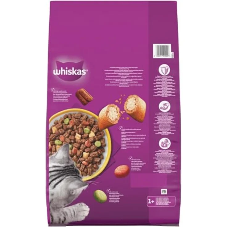 Whiskas 1+ Adult Huhn, komplettes Katzenfutter mit Knusprigen Knackits®, 7 kg – Bild 6