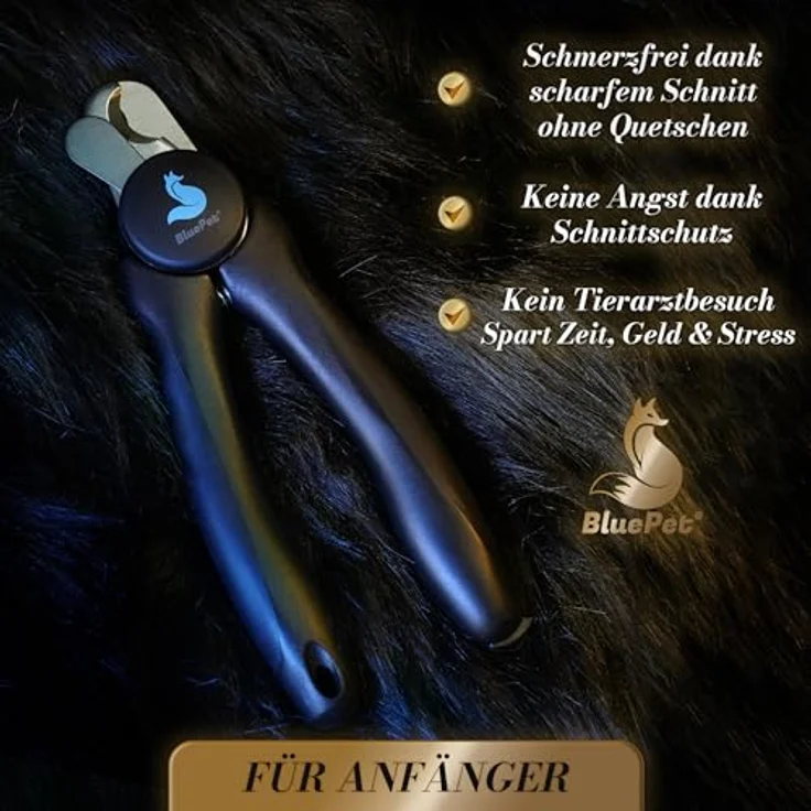 BluePet Krallenschere mit Schutz für Hunde & Katzen, Einsteigerfreundlich, inkl. integrierter Krallenfeile, sicherer Halt für kleine & große Krallen – Bild 4