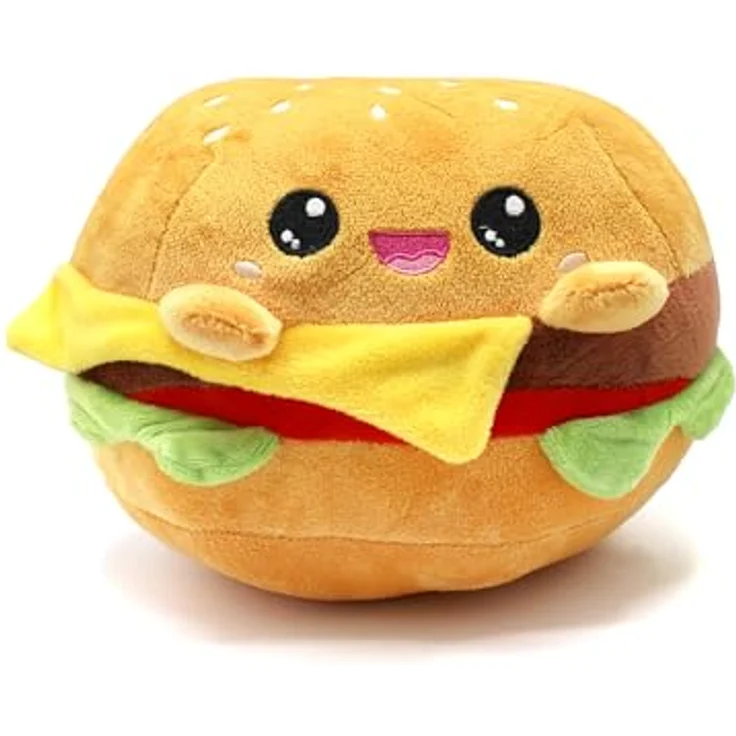 Joytoy (CN) Tierkuscheltier Niedlicher Hamburger als Kuscheltier - ca. 20 cm, kuschelig weich, gestickte Kawaii Augen – Bild 3