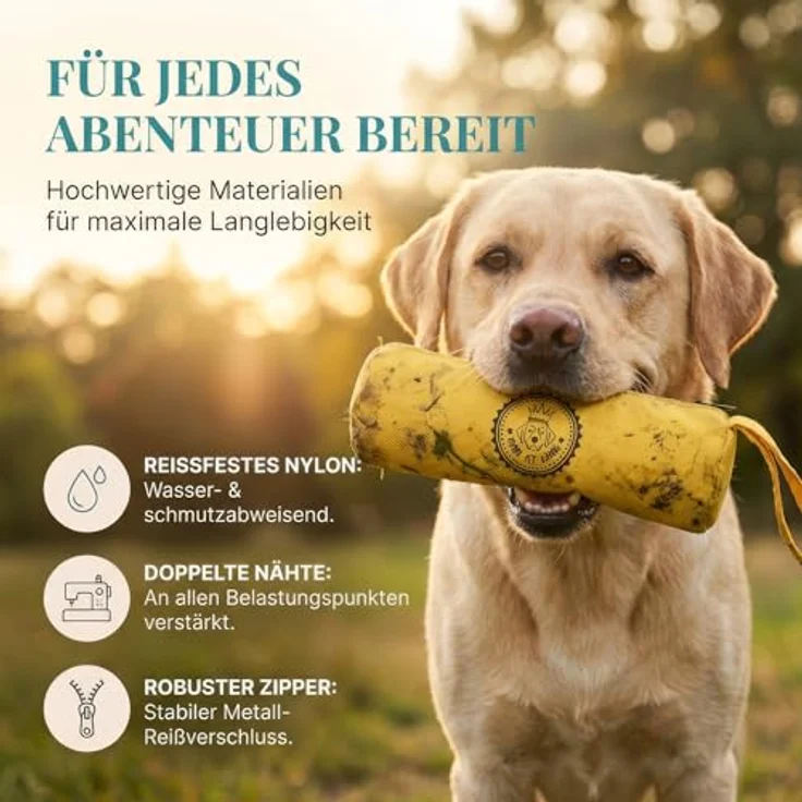HUND IST KÖNIG Futterdummy für Hunde, Apportierbeutel mit 0,7L Volumen, wasserabweisend, inklusive Trainings-eBook für effektives Hundetraining – Bild 3
