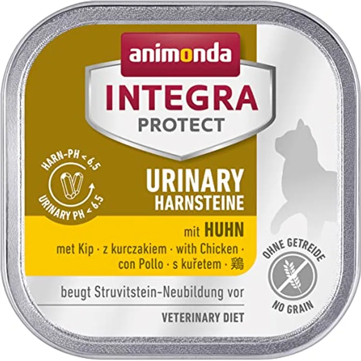 Animonda INTEGRA PROTECT Katzenfutter nass Urinary Struvitstein Huhn, Diätalleinfutter für erwachsene Katzen, 6 x 100g, vom Tierarzt empfohlen