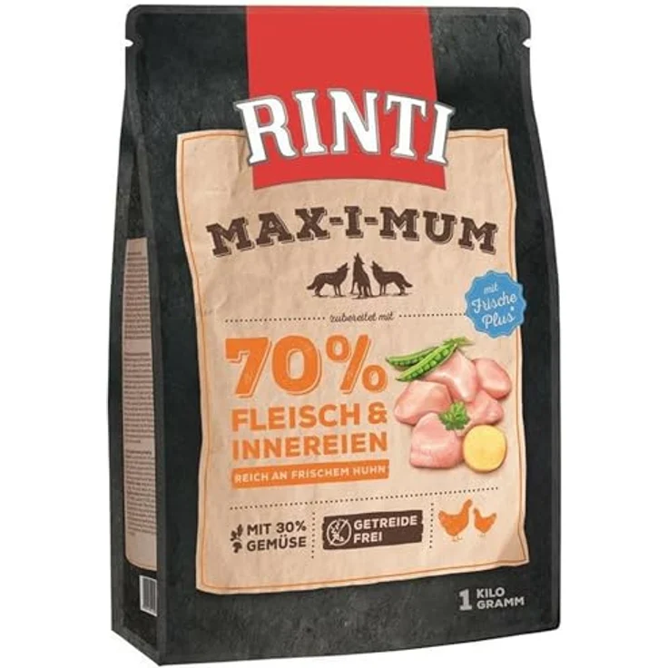 Rinti Max-i-Mum Huhn, Hunde-Trockenfutter für aktive Hunde, 1 kg – Bild 2