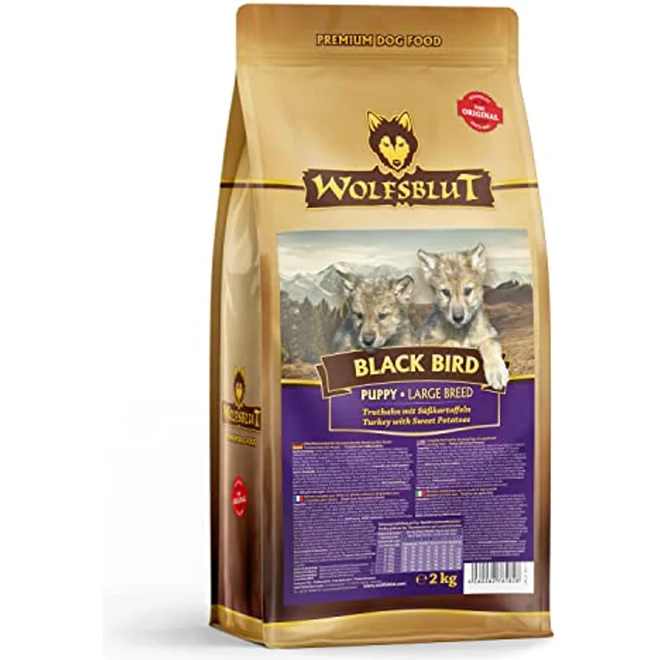 Wolfsblut Black Bird Puppy Large, Trockenfutter für große Rassen mit Truthahn und Kartoffeln, 2 kg – Bild 1