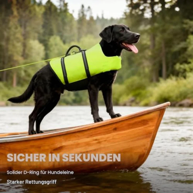VIVAGLORY Hunde Schwimmweste Rip Stop, XS, Neongelb mit hohem Auftrieb und verstellbaren Trägern – Bild 3