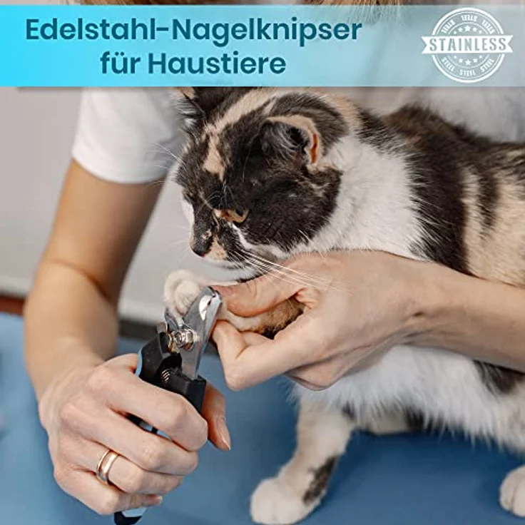 Candure Profi Krallenschere für Hunde und Katzen, Edelstahl Krallenzange mit integrierter Nagelfeile, 6 Zoll, Sicherheitsschutz – Bild 2