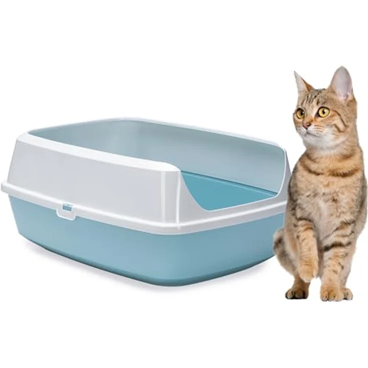 Karlie Katzentoilette Mary Loo, offene Katzentoilette aus 90% recyceltem Material, Aquarelle, L: 50 B: 38,3 H: 21,4 cm – Bild 1