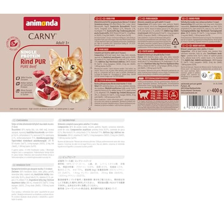 animonda Carny Katzen Nassfutter Single Protein Mix Pur (6 x 400g), hochwertiges Futter mit einer Proteinquelle für ausgewachsene Katzen – Bild 7