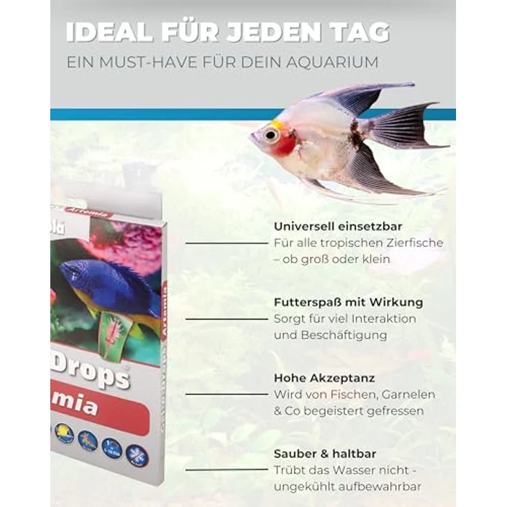 Dupla Gel-O-Drops Artemia I 12 x 2 g I Näherstoffreiches Geleefischfutter mit Artemien I Leicht dosierbar und ungekühlt lagerbar – Bild 4