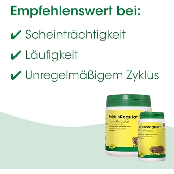 cdVet ZyklusRegulat, Ergänzungsfuttermittel für Hunde zur Unterstützung hormoneller Prozesse, 120 g - Scheinschwangerschaft + Läufigkeit + Harmonisierung – Bild 3