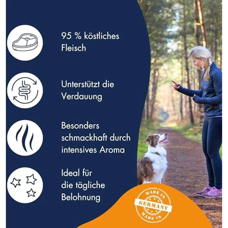 Dr. Clauder's Trainee Snack Mega Mix, leichter Verdaulicher Snack aus 95% Fleisch mit Inulin für Hunde und Katzen, Nährstoffreiche Leckerlis im Frischebeutel, 500g – Bild 3