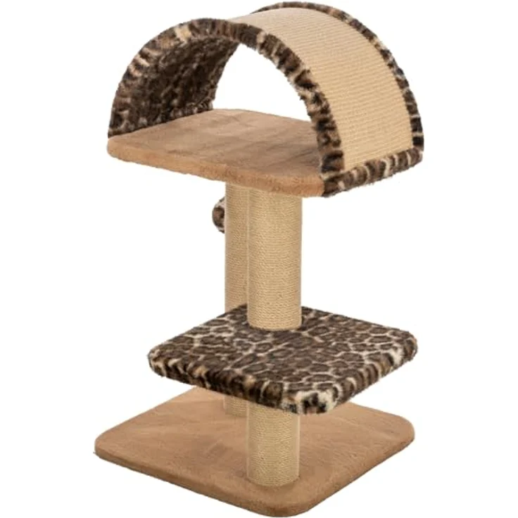 Trixie Kratzbaum Leo, mehrstöckiger Katzenbaum mit gemütlichen Liegeflächen und robusten Kratzflächen, 85 cm, braun, komfortabel & stabil - 48176 – Bild 2