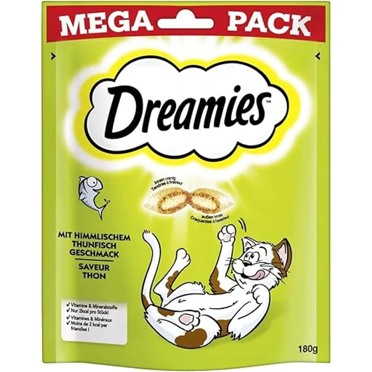 Dreamies Katzensnack mit Thunfisch, Mega Pack 4 x 180g, getreidehaltig – Bild 2