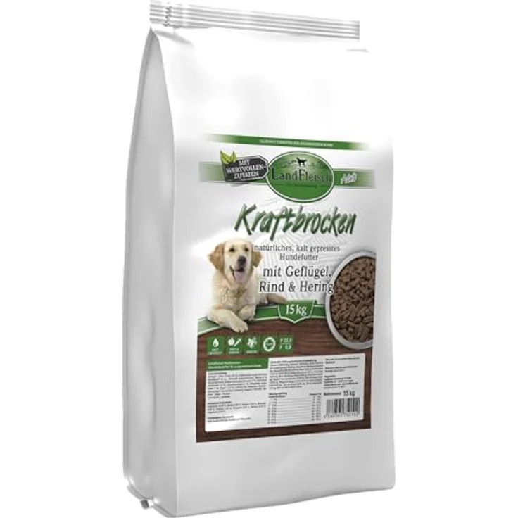 Landfleisch Dog Natur, kaltgepresstes Hunde-Trockenfutter, getreidefrei, 15 kg – Bild 2