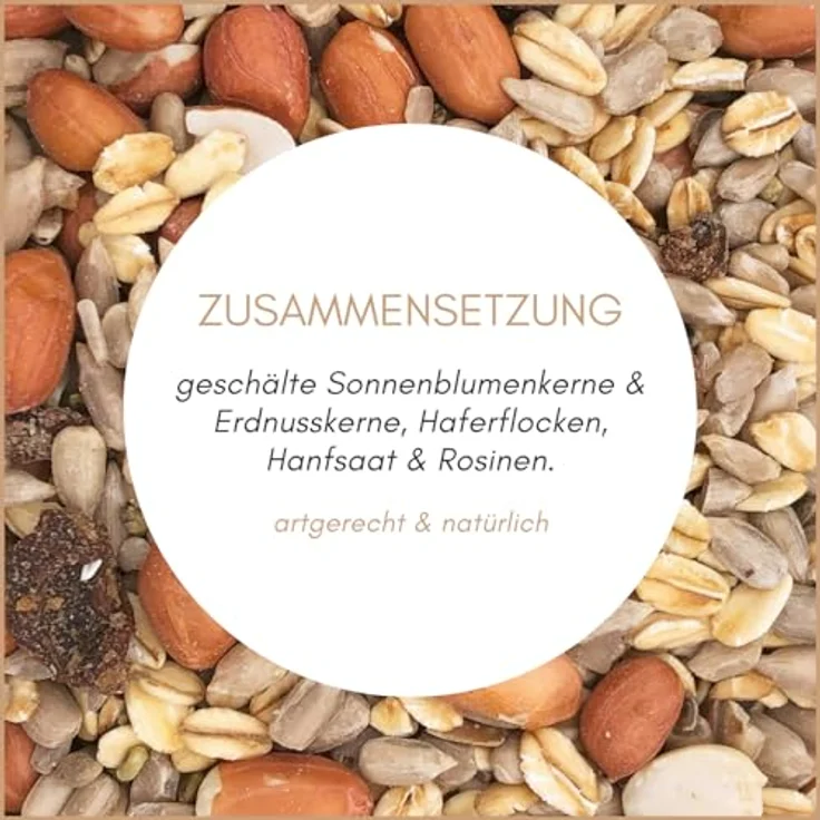 Supravit Balkonfutter für Wildvögel 25kg – Premium schalenfreies Wildvogelfutter mit Sonnenblumenkernen, Erdnüssen, Haferflocken & Rosinen, ganzjährig und wintertauglich – Bild 3