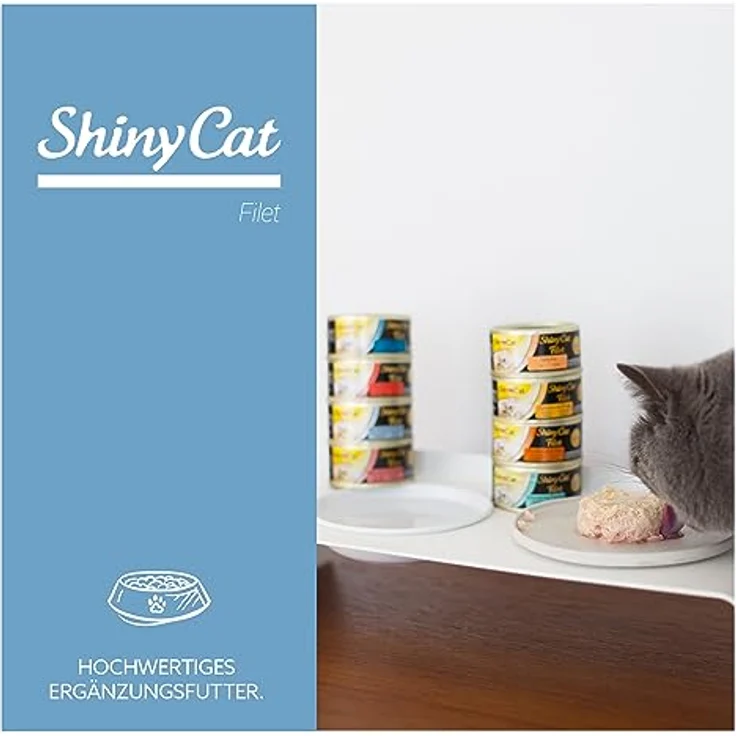 GimCat ShinyCat Filet Thunfisch, Katzenfutter mit 64% Thunfisch, ohne Zuckerzusatz, 48 Dosen (48 x 70 g) – Bild 5