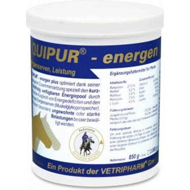 Equipur energen plus, Nahrungsergänzung für Pferde zur schnellen Energiewiederherstellung, 850g