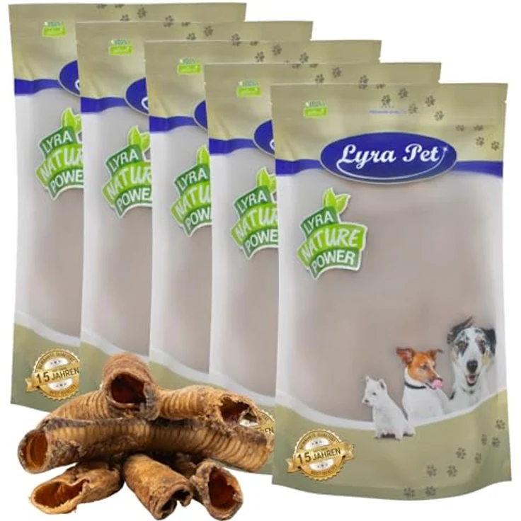 Lyra Pet® Rinderstrossen groß, 5 kg getrockneter Kausnack für Hunde, proteinreich und zahnreinigend – Bild 1