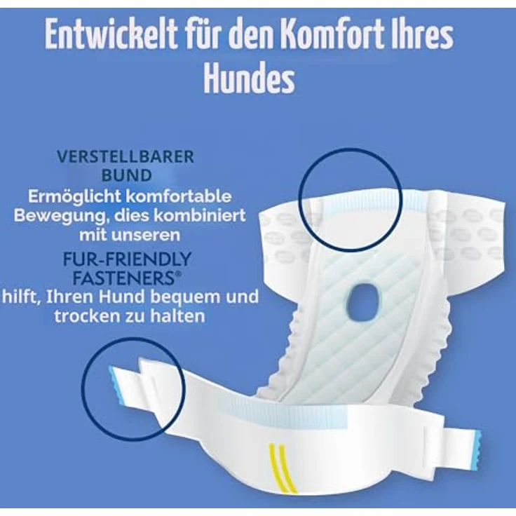 Simple Solution Einweg-Hundewindeln für Hündinnen, saugfähig und auslaufsicher, mit Nässeindikator, passend für kleine Haustiere, Taille 30-48 cm – Bild 4