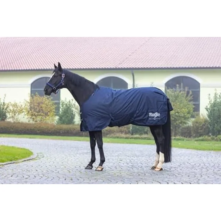 Covalliero Winterdecke RugBe IceProtect 200g, Pferdedecke mit perfekter Passform, Dark Navy, 145 cm