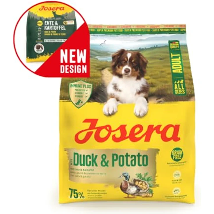 Josera Adult Duck & Potato, Trockenfutter für Hunde mit 75 % tierischem Protein, 12,5 kg, unterstützt das Immunsystem und sorgt für schönes Fell – Bild 3