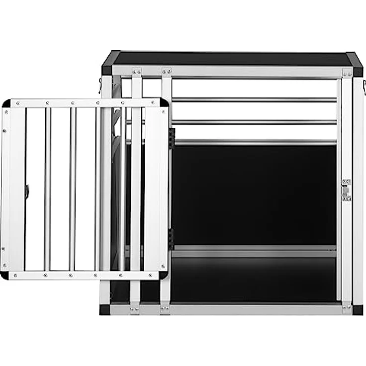 EUGAD Hundetransportbox Alubox, trapezförmige Autotransportbox für kleine/mittlere Hunde und Katzen, 60x50x55cm, stabil und leicht zu reinigen – Bild 4