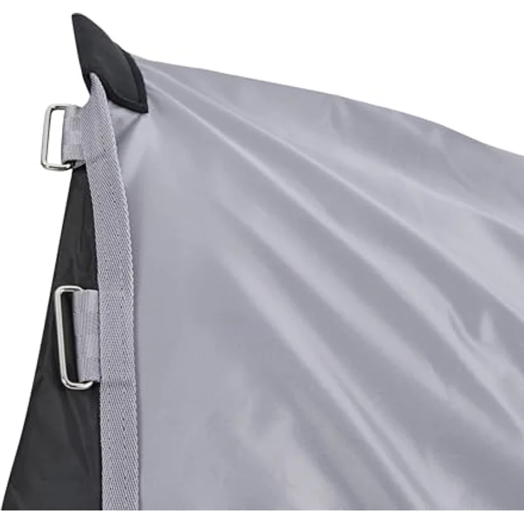 Busse Outdoordecke RAINFLY, atmungsaktive Paddock-Regen- und Fliegendecke aus 420 Denier Polyester, wasserdicht, mit T-Verschluss und Schweifabdeckung, silberfarben – Bild 3