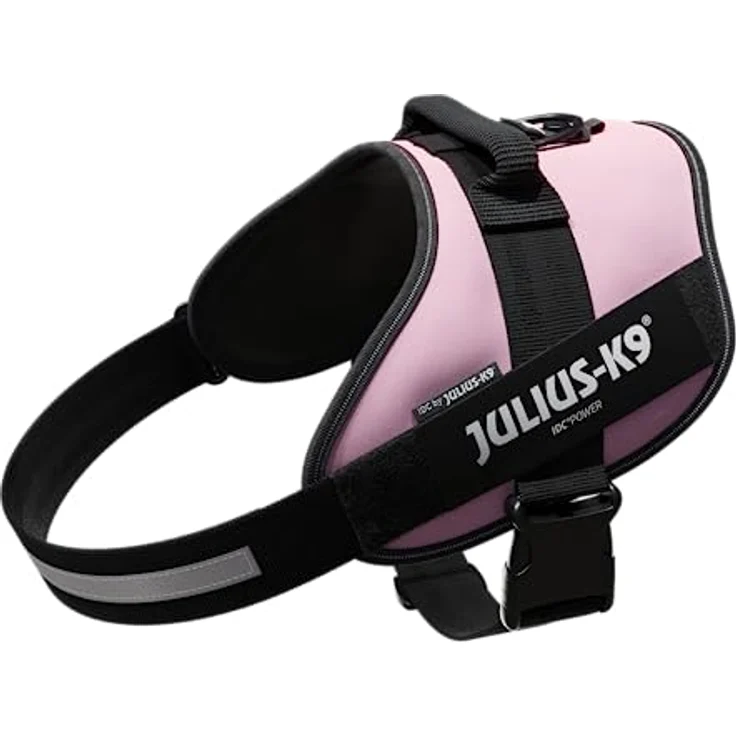 Julius-K9 Hunde-Geschirr Hundegeschirr - hellrosa - Größe 3 - 82-115 cm, strapazierfähig, wetterfest, reflektierende Details – Bild 2