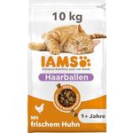 IAMS Anti-Haarballen Katzenfutter trocken mit Huhn, 10 kg, Spezialfutter für Katzen ab 1 Jahr, omega-3 & omega-6 Fettsäuren, weizenfrei