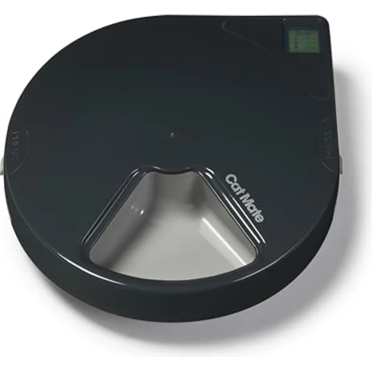 Cat Mate C500, 5-Mahlzeiten Futterautomat mit Digitaltimer, Kühlakkus und tiergeschütztem Design, Grau
