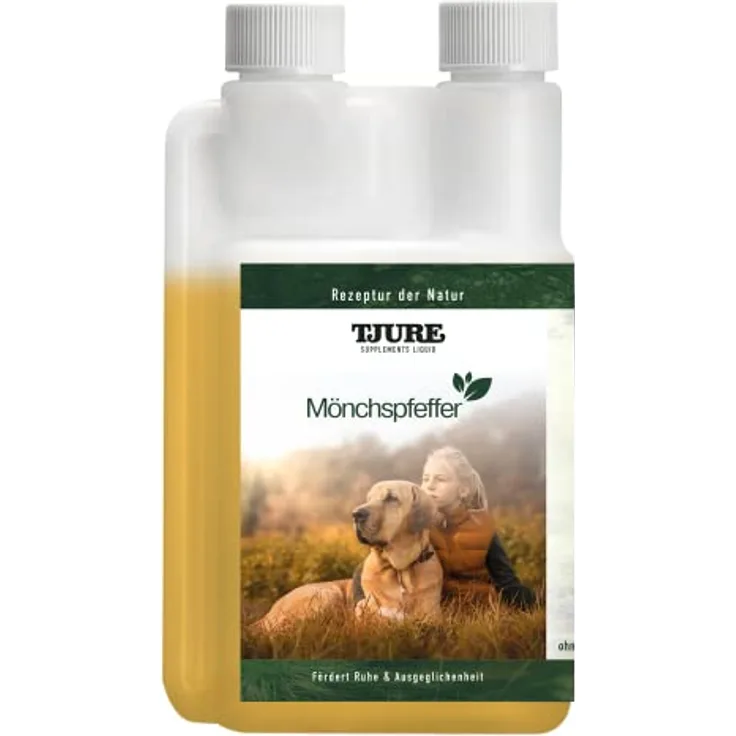 TJURE Mönchspfeffer Liquid 500ml, hormonelles Hundefutter zur Unterstützung des Hormonhaushalts ohne Zucker oder Alkohol