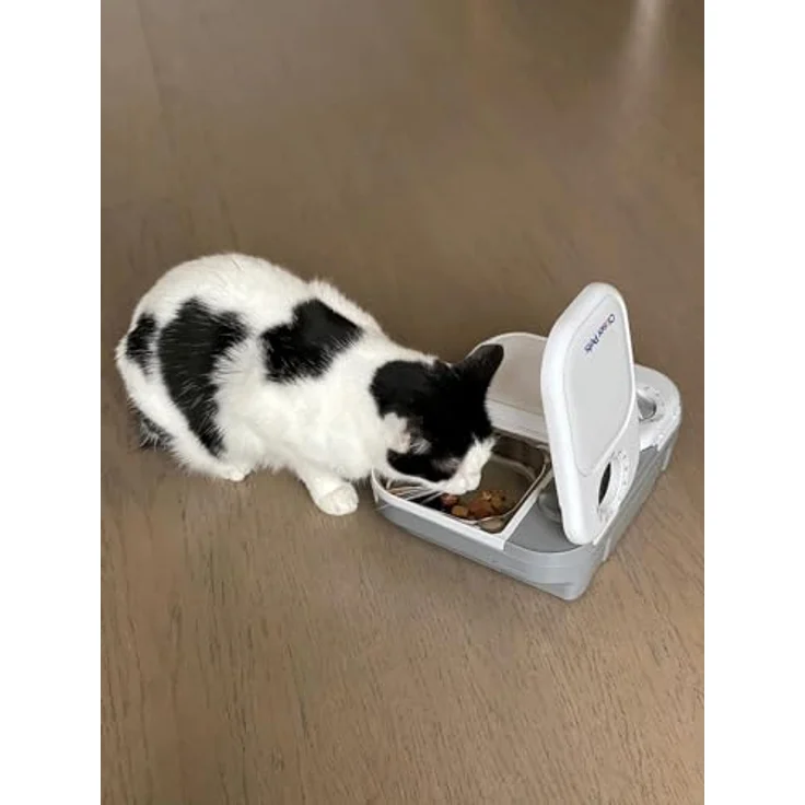Closer Pets C200 Edelstahl Futterautomat für Haustiere mit 48-Stunden-Timer, integrierter Kühlung und zwei Näpfen, Weiß – Bild 5