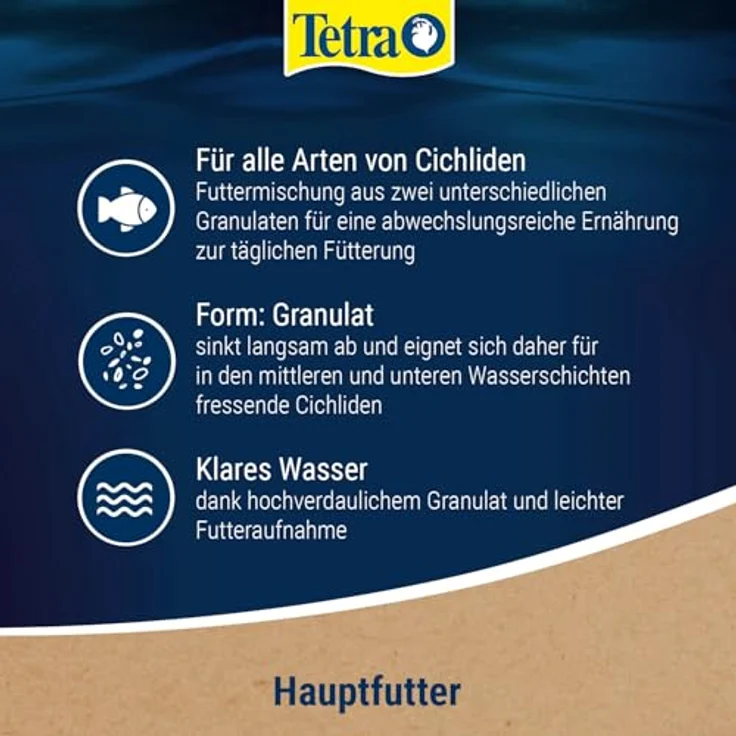 Tetra Cichlid Granules, Hauptfutter Mix mit 2 verschiedenen Granulaten für mittelgroße Cichliden, 500 ml Dose, leicht verdaulich und ohne Farbstoffe – Bild 4