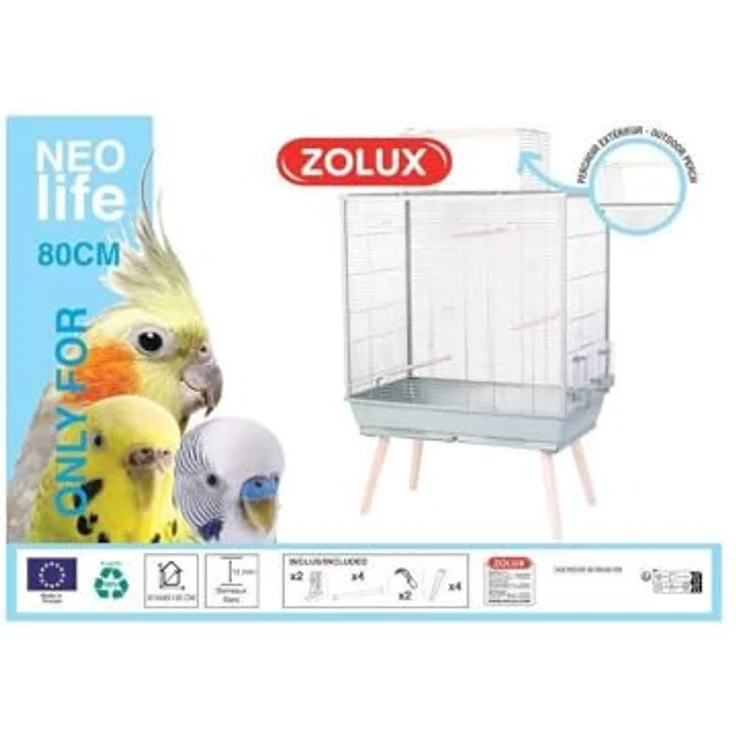 ZOLUX Käfig NEOLIFE 80, Vogelkäfig in Grün, 81 cm x 48 cm x 48 cm – Bild 2