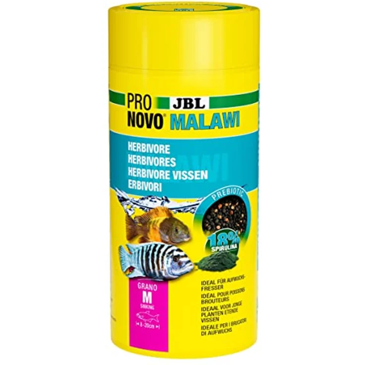 JBL PRONOVO MALAWI GRANO, Hauptfutter-Granulat für Buntbarsche 8-20 cm, gesund und naturnah, 1000 ml – Bild 1