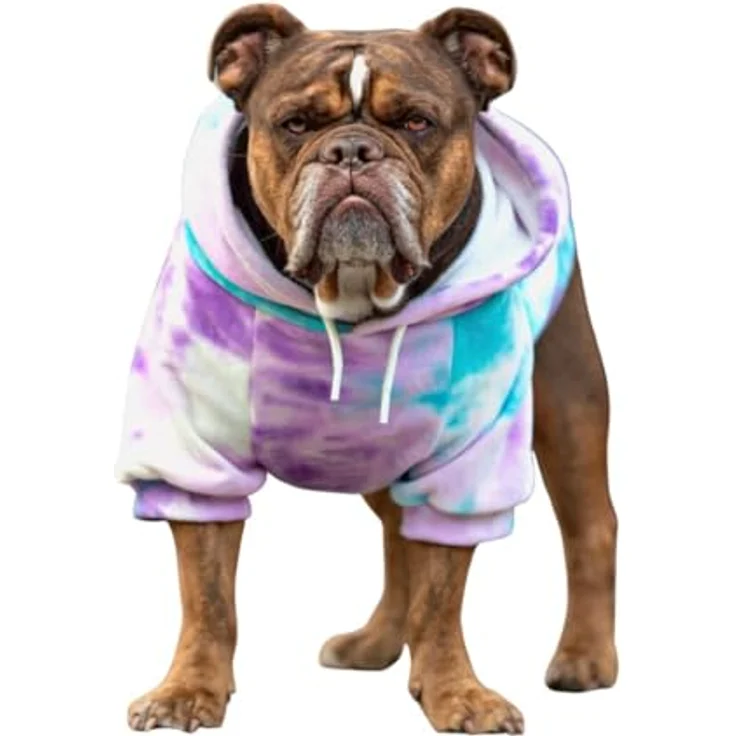 Spark Paws Hunde-Kapuzenpullover, Premium-Qualität, samtweich, beruhigendes Fleece-Innenfutter, 90s Retro Sky Dye, Größe 2XL – Bild 1
