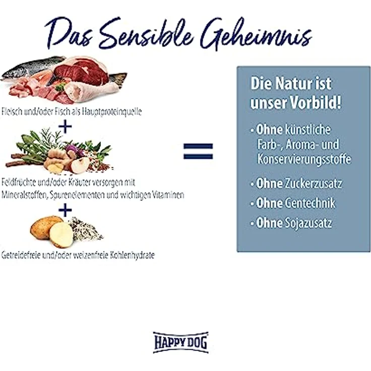 Happy Dog Neuseeland Sensible Trockenfutter für Hunde, Adult, mit Lamm, weizenfrei, 4 kg – Bild 8