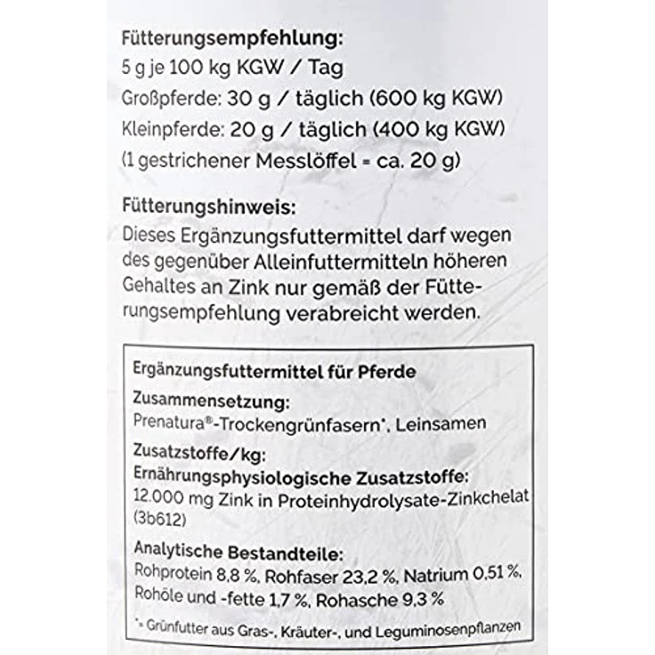 Agrobs Zink pur, Pferdefutter zur gezielten Ausgleichung eines Zinkmangels, 800 g – Bild 5
