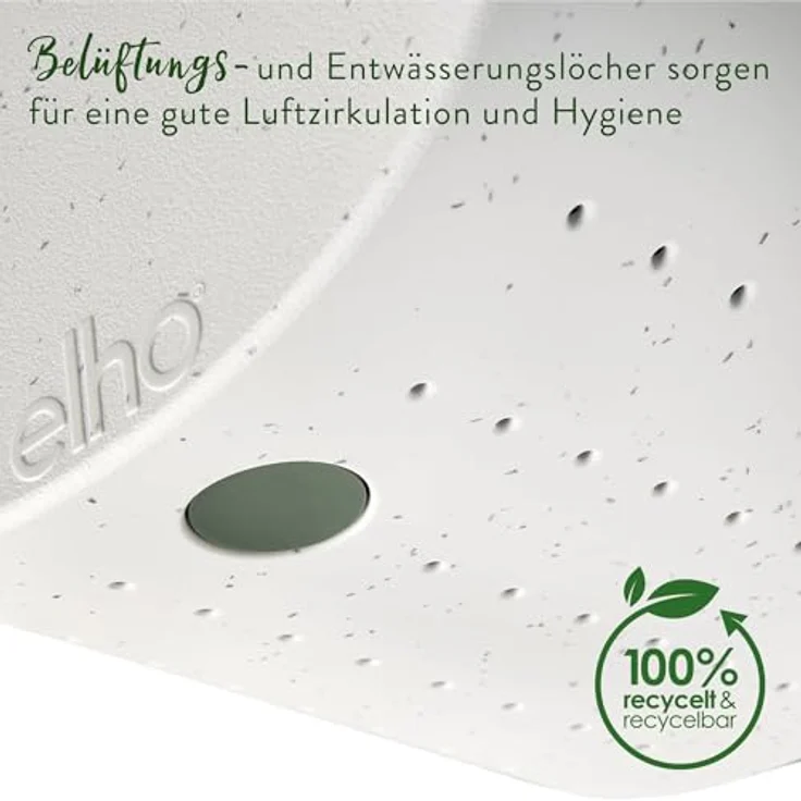 elho Essential Bird House, Vogelhaus aus 100% recyceltem Plastik für über 11 Arten, L18 x B21.1 x H23 cm, Grau/Faseriges Grau – Bild 5