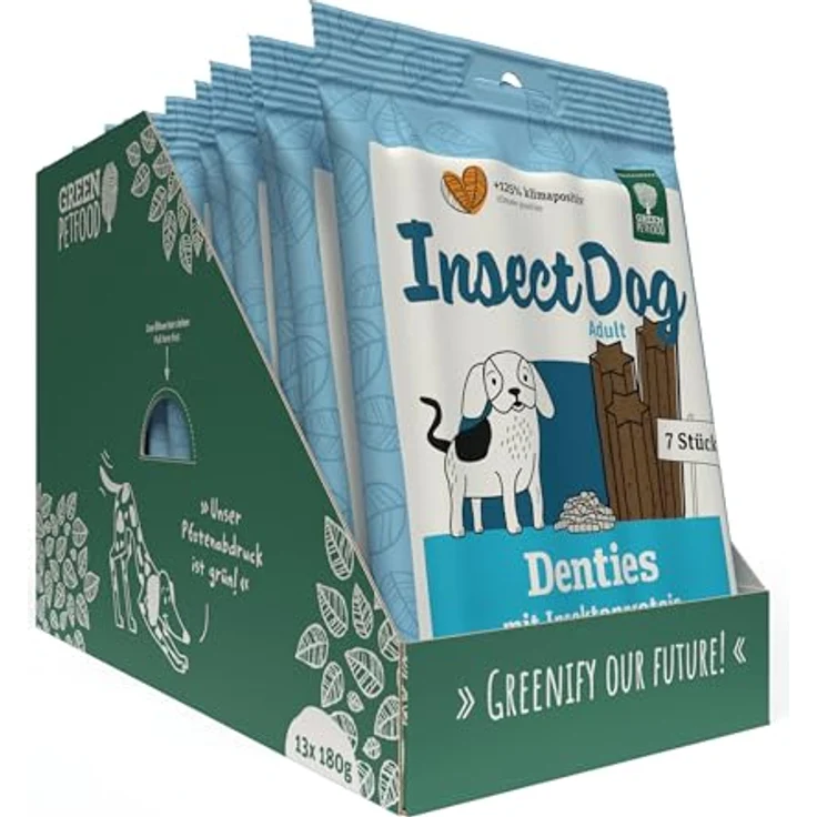 Green Petfood InsectDog Denties, Premium Kausnack für Hunde mit Insektenprotein & Kartoffel, 13er Pack, getreidefrei, für Zahnpflege und Snack in einem – Bild 1