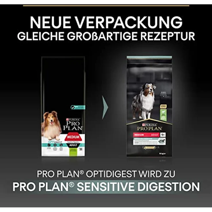 Pro Plan Medium Adult Sensitive Digestion, Trockenfutter für Hunde, reich an Lamm, 3 kg Beutel – Bild 5